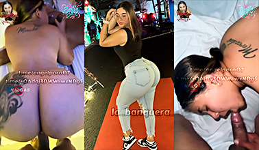 Ella sacando Mucha leche de 2 pollas Bien Caliente